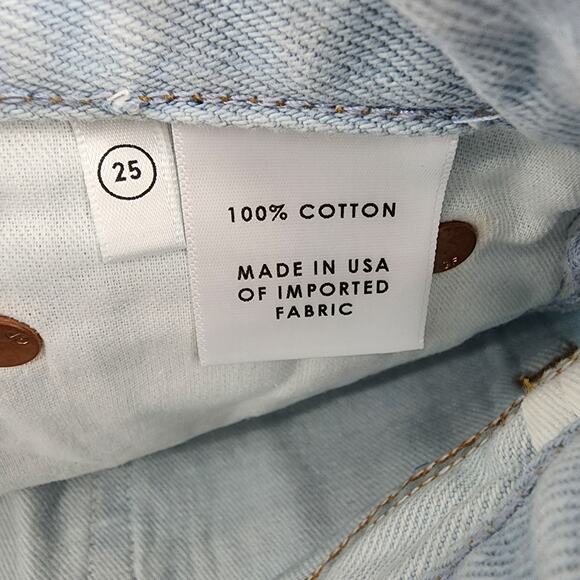 GRLFRND Denim Button Fly Light Wash Distressed Helena Short in Dare Me Size 25 - Picture 5 of 7